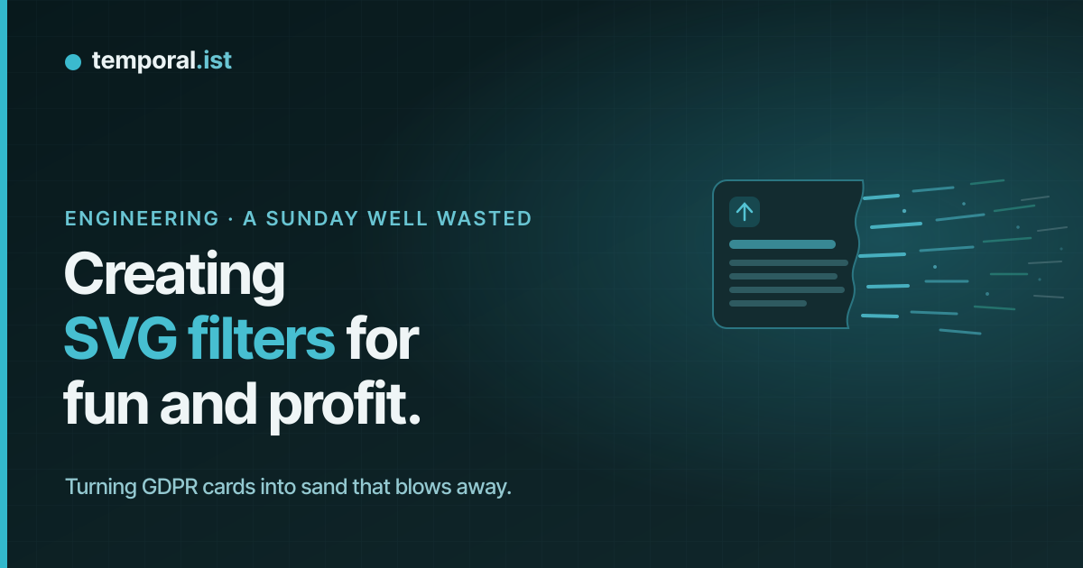 Creating SVG filters for fun and profit: a card disintegrating into wind-blown sand